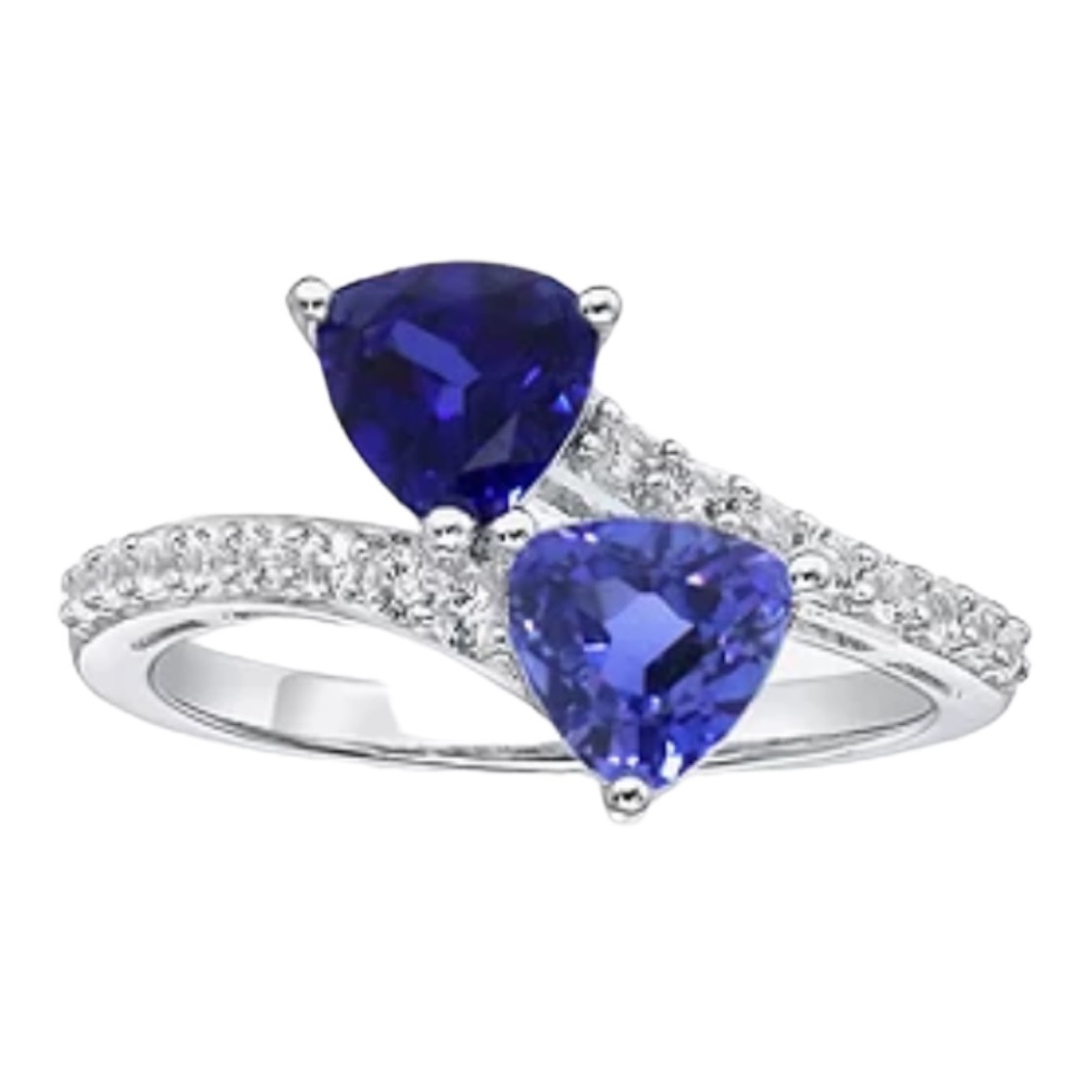 Womens Lab Created Blue Sapphire Sterling Silver Cocktail Ring, Size 6.75, NWOT